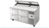 Thumbnail image #1 for True SPEC Series 67-Inch 2-Section Pizza Prep Table with 4 Locking Drawers and Rear-Mounted Self-Contained Refrigeration