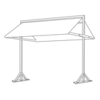 Thumbnail image #1 for Eastern Tabletop H970C Collapsible Overhead Canopy for Hub Frame, Fits 66"W x 24"D x 48"H Frame, Side-Clip