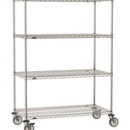 Thumbnail image #1 for Metro Super Erecta SE-3060S-68-M4 Mobile Wire Shelving Unit, 60"W x 30"D x 68"H, 900 lb. capacity per unit, 1" shelf adjustment, (4) wire shelves
