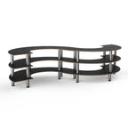 Thumbnail image #1 for Steelite International Mogogo, Modular MGCMSB03MSXF 3-Tier S-Shaped Modular Serving Station, Nero Marquina Laminate, 141"W x 76"D x 35"H