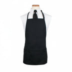 Thumbnail image #1 for Chef Revival CL3PBIABKFP-1 Black Polyester Bib Apron, 26" x 23", 4 Pockets, Adjustable Neck Strap