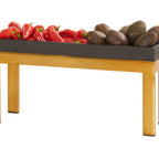 Thumbnail image #2 for Cal-Mil Brooklyn 23605-9-130 Rectangular Metal Buffet Stand, 20"W x 6"D x 9"H, Antique Brass