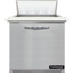 Thumbnail image #2 for Continental Refrigerator SW32N8C-FB 32-Inch 1-Door Sandwich Prep Refrigerator, Front-Breathing, 8-Pan, Stainless Steel