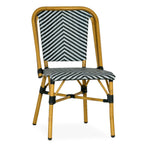 Thumbnail image #1 for G & A Commercial Seating Paris 813 Indoor/Outdoor Stacking Side Chair, Synthetic Wicker Seat & Back, Aluminum Frame
