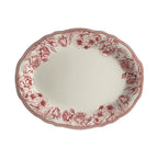 Thumbnail image #1 for Steelite International HL Ivory HL52563876 China Oval Platter, 10 x 7.75 in, Scalloped Edge, Hannah Maroon Case of 2 Dozen