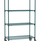 Thumbnail image #1 for Metro Super Erecta SA-1860K3-80-M4 Super Adjustable Super Erecta® Mobile Wire Shelving Unit, 60"W x 18"D x 80"H, 600900 lb. capacity per unit, 1"
