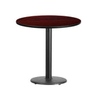Thumbnail image #4 for Flash Furniture XU-RD-30-MAHTB-TR18-GG Round Mahogany Laminate Pedestal Table, 30" Diameter, Dining Height, Black PVC Edge