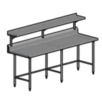 Thumbnail image #1 for Pacific Stainless Products WT10230S12CO Stainless Steel Work Table with 12" Cantilever Overshelf, 102"W x 30"D, 6" Backsplash