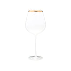 Thumbnail image #1 for Kadra Kitchenware Vikko Decor VD-P27-WH Wine Glass, 27 oz., White with Gold Rim Case of 24