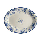 Thumbnail image #1 for Steelite International HL Ivory HL52663903 Oval China Platter, 11.75 x 8 in, Carolyn Camille Blue, Scalloped Edge 1 Dozen