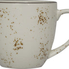 Thumbnail image #1 for International Tableware Splash™ SH-57-CR 10.5 oz Stoneware Coffee Cup with Handle, Crème with Dark Brown Trim Case of 2 Dozen