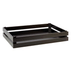 Thumbnail image #1 for Libbey APS Germany - Superbox APS 11626 Rectangular Acacia Wood Serving Basket/Riser, Black, 21-7/8" x 13-7/8" x 4-1/4"
