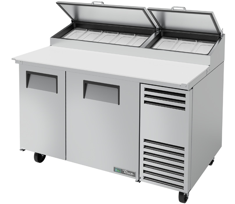 Product image #6 for True 60-1/4-Inch 2-Section Pizza Prep Table with Self-Contained Side-Mounted Refrigeration