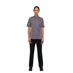 Thumbnail image #1 for Chef Works Springfield BCWSZ006-PUR-S Women's Purple Chef Coat, Short Sleeve, 65/35 Poly/Cotton Twill, Size Small