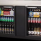 Thumbnail image #5 for Everest Refrigeration EBB69G Two-Section Back Bar Refrigerator, 68 in., 24 cu. ft., Locking Glass Doors, Black, Stainless Steel Top
