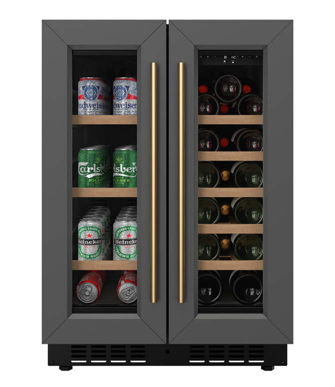 Product image #6 for KoolMore Reserve 24-Inch Panel-Ready Dual-Zone French Door Under-Counter Wine Cooler