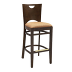 Thumbnail image #1 for G & A Commercial Seating Chloe 9693PS Commercial Bar Stool, Armless European Beechwood Cutout Back with Handhold, Upholstered Padded Seat, Footrest