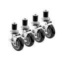 Thumbnail image #1 for ATSMFG MET MET-CS6155 ATS MFG Stem Casters, Swivel with Lock, 5" Diameter, 220 lb Capacity, 6" Rise, Set of 4
