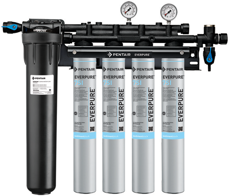 Product image #4 for Everpure Insurice PF Quad-7SI Quad Ice Machine Water Filtration System, 0.5 Micron, 100,000 Gallon, 14 GPM