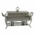 Thumbnail image #1 for Libertyware Grandeur CHA7805 Full-Size Rectangular Stainless Steel Chafer, 8 qt, Lift-Off Cover, 2 Fuel Holders