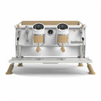 Thumbnail image #1 for Espresso Parts Sanremo Coffee Machines CAFEWHITE2-WOOD-S 2-Group Automatic Volumetric Espresso Machine, White Wood