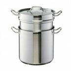 Thumbnail image #1 for Libertyware SSDBL08 8-Quart Stainless Steel Double Boiler with Cover, Aluminum-Clad Bottom, Induction Ready Case of 2
