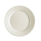 Thumbnail image #1 for CAC China Rec REC-16 10-1/2" American White Round Ceramic Plate with Rolled Edge 1 Dozen