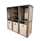 Thumbnail image #1 for Grosfillex Sunset UT174599 Triple Towel Valet with 3 Laundry Carts, Coordinating Bag & 2 Removable Shelves, 73"W x 25"D x 70"H