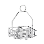 Thumbnail image #1 for TableCraft Products 606R 3-Compartment Chrome-Plated Metal Condiment Caddy, Silver, 6" x 4-1/4" x 4" Case of 6
