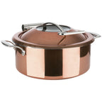 Thumbnail image #1 for Libbey APS Germany - Chafing Dishes APS 12335 4 qt Round Copper-Plated Chafing Dish Set with Hinged Cover