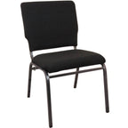 Thumbnail image #1 for Flash Furniture SEPCHT185-108 Stackable Restaurant Chair, Upholstered Fabric Seat and Back, Black Steel Frame, 18-1/2"W