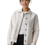 Thumbnail image #1 for Chef Works CEL01W-OAT-S Women's Cotton Utility Chore Coat, Oatmeal, Small, Long Sleeve