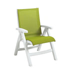 Thumbnail image #1 for Grosfillex Jamaica Beach UT093004 Outdoor Midback Sling Folding Chair, Fern Green Seat/Back, White Plastic Frame Case of 2