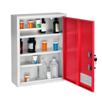 Thumbnail image #2 for Alpine Industries ADI999-04-RED Medical Security Cabinet, 16"W x 6"D x 21"H, Dual Lock, Surface Mount, Red