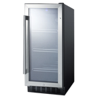 Thumbnail image #1 for Summit Commercial SCR1536BG Reach-In Beverage Merchandiser, 2.45 cu. ft., One-Section, Reversible Glass Door, Black