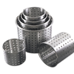 Thumbnail image #1 for Alegacy Foodservice Products AB60 Aluminum Perforated Stock Pot Basket, 15" Dia. x 15-1/2"H, Bail Handle, Footed, Fits 60 Qt Pots