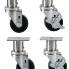 Thumbnail image #1 for Wolf CASTERS-ADJRR4 Adjustable 6-Inch Shelf Casters, Set of 4 with 2 Locking Casters