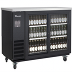 Thumbnail image #1 for Blue Air FSE LLC BLNBB-48BG-SL-HC Back Bar Cooler, 49-1/8"W, 2 Glass Sliding Doors, Black Exterior, Stainless Steel Top