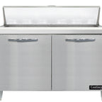 Thumbnail image #1 for Continental Refrigerator Designer Line D48N12 Two-Door Two-Section Refrigerated Sandwich Prep Table, 12-Pan, Stainless Steel