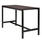 Thumbnail image #1 for G & A Commercial Seating STC-H3175 Rectangular Bar-Height Table, 31" x 75", Synthetic Teak Slatted Top, Brushed Aluminum Frame