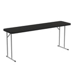 Thumbnail image #1 for Flash Furniture RB-1872-BK-GG Rectangular Folding Training Table, 72"W x 18"D x 29"H, Black Plastic-Laminated Top