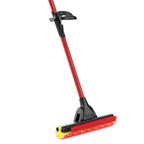 Thumbnail image #1 for Libman Commercial 955 Roller Mop with Built-In 8-1/2" Scrub Brush, Synthetic Sponge, Red Steel Handle Case of 4