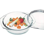 Thumbnail image #1 for Kadra Kitchenware Simax SX-6056/6066 Round Glass Casserole Dish with Lid, 8 in, 0.75 qt Case of 15