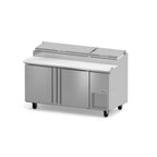 Thumbnail image #1 for Fagor Refrigeration FPT-67 Refrigerated Pizza Prep Table, 67-1/4"W, 2-Door, Stainless Steel, Poly Cutting Board