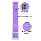 Thumbnail image #1 for Alpine Industries ADI629-206-PUR Six-Compartment Steel Storage Locker, 72" H x 12" W x 12" D, Purple