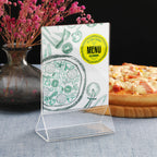 Thumbnail image #2 for New Star Foodservice Inc. 22933 Clear Acrylic Table Number Card Holder, 4" x 6" Case of 72 Dozen