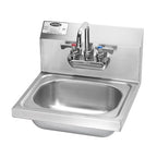 Thumbnail image #4 for Krowne HS-22 Wall-Mounted Stainless Steel Hand Sink with 14 x 10 x 5 Inch Bowl, Gooseneck Faucet and 7-3/4 Inch Backsplash
