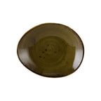 Thumbnail image #1 for Tuxton China Artisan Geode GGW-651 Porcelain Free-Form Ellipse Plate, 10 in, Walnut 1 Dozen