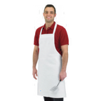 Thumbnail image #1 for Chef Revival 600BAW-NP Economy Bib Apron, 34" x 34", Poly/Cotton, No Pocket, White