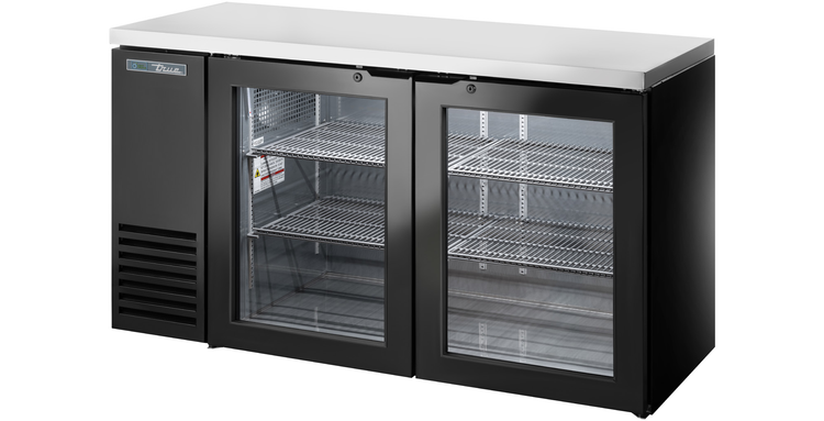 Product image #5 for Two-Section Glass Swing Door Back Bar Cooler, 24-Inch Deep, Single Zone, 60-1/8-Inch Wide, Stainless Top, Black Exterior
